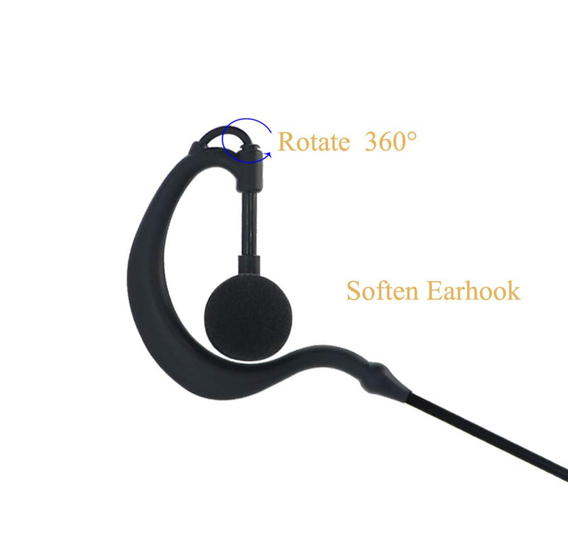 [Australia - AusPower] - G Shape Clip-Ear Headset Earpiece Mic for 1 Pin 2.5mm Motorola Talkabout Two Way Radio MH230R MR350R MS350R MT350R MH230TPR Walkie Talkie (2.5mm Plug)-2 Pack 
