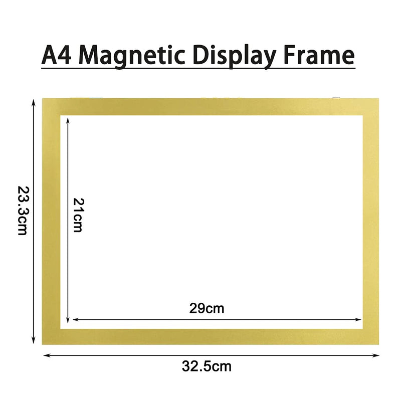 [Australia - AusPower] - 8X11.5" Magnetic Sign Holder, Self-Adhesive Magnetic Display Frame, Document Holder, Double Sided Window Sign Holder for Office, Door, Schedule and Refrigerator Display Frame (Gold A4 6 Pack) Gold 