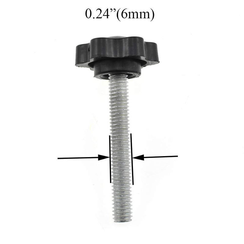 [Australia - AusPower] - HAHIYO Hex Handle Threaded Knobs Star Bump Shape M6 40mm Screw Length 25mm Head Diameter Clamping Handgrip Nut Screw Combined Tightly Solid Plum No Tool Needed for Table Stand Deck Plastic 2pcs M6*40#25-2Pcs 