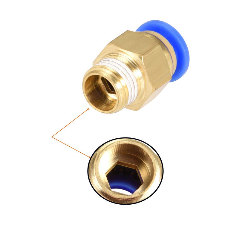 [Australia - AusPower] - uxcell Straight Pneumatic Push to Quick Connect Fittings G1/8 Male x 6mm Tube OD 10pcs 
