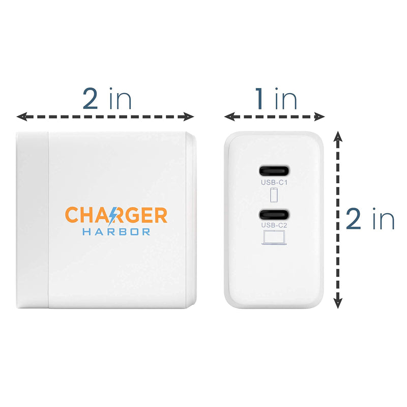 [Australia - AusPower] - USB-C MacBook Pro Air Charger, Charger Harbor SAIL01 65W Dual USB-C Power Delivery GaN PPS Wall Charger for iPhone 12 Pro Max, Galaxy S21, iPad Pro, Pixel, Switch 