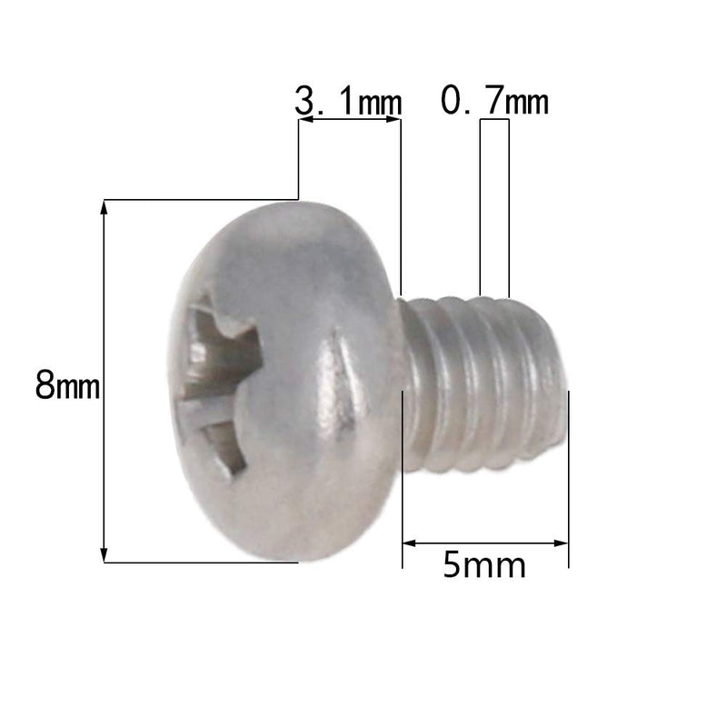 [Australia - AusPower] - MroMax M4 x 5mm Machine Screws Pan Phillips Cross Head Screw 304 Stainless Steel Fasteners Bolts Silver Gray 20Pcs 