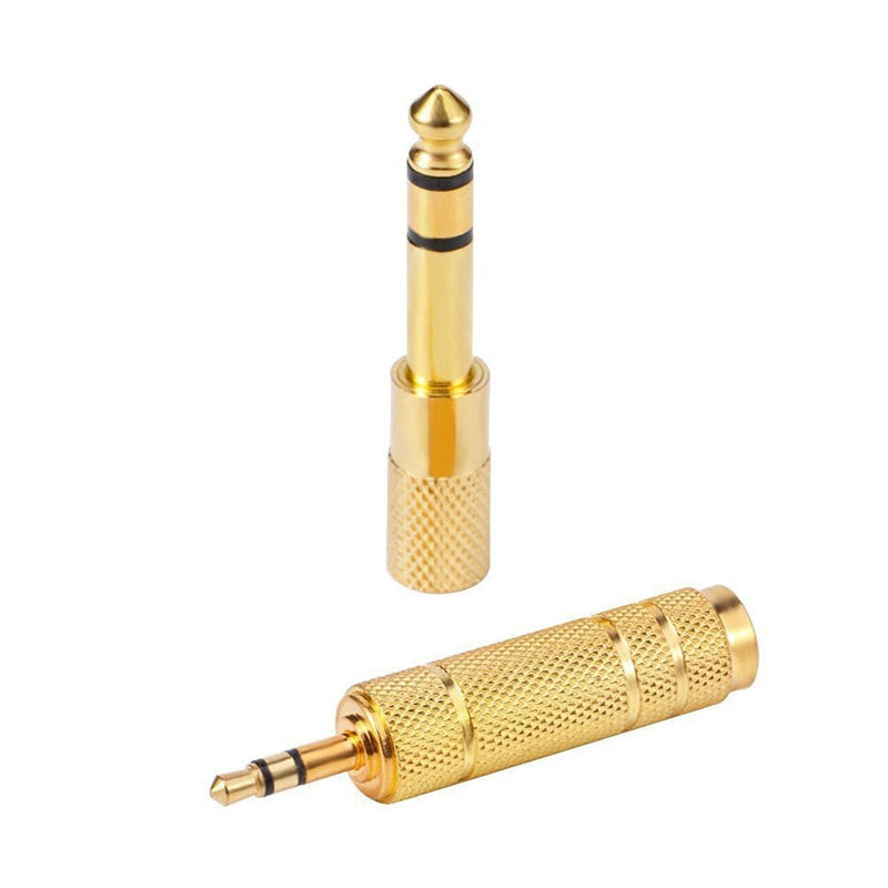 [Australia - AusPower] - Nightwolf 8 Pieces Audio Adapter Headphone Adapter Gold Stereo Adapter 6.35mm 1/4inch to 3.5mm 1/8inch 3.5 mm to 2.5mm Mic Plug Adapter Connector 