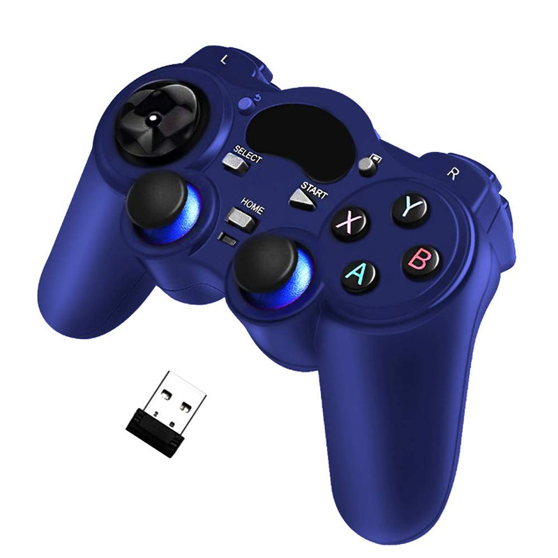 [Australia - AusPower] - USB Wireless Gaming Controller Gamepad for PC/Laptop Computer(Windows XP/7/8/10) & PS3 & Android & Steam (Blue) 