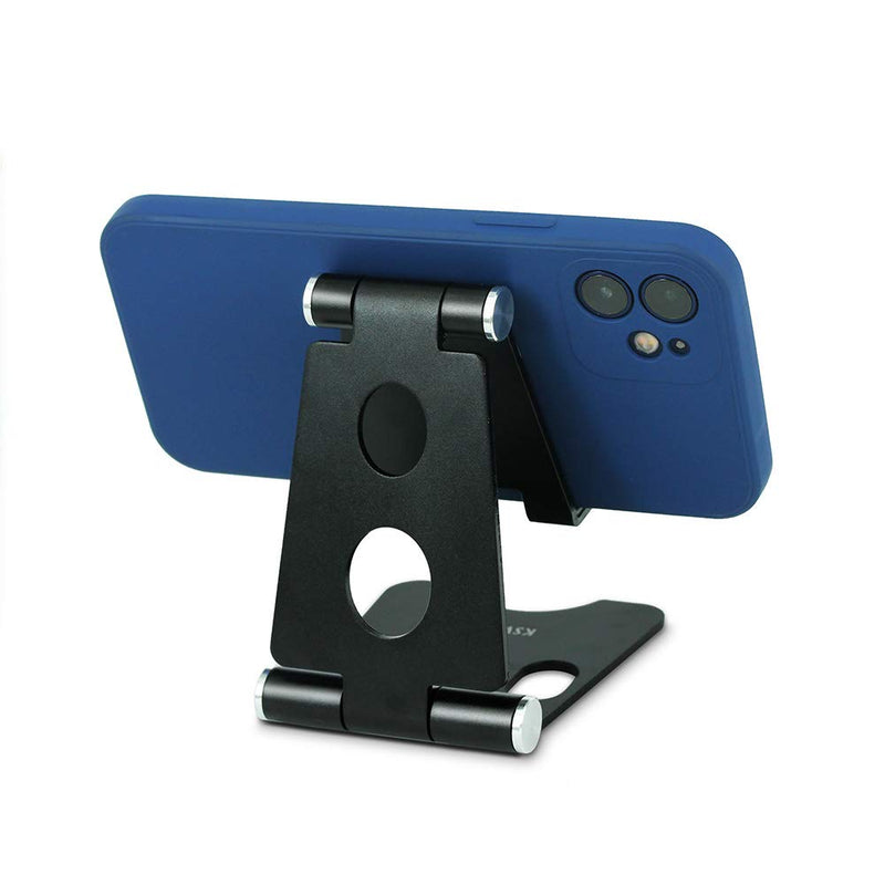 [Australia - AusPower] - Foldable Cell Phone Stand, Handsfree Mobile Phone Holder for Desk with Adjustable View Angle, Well Made Cell Phone Holder for Smartphones Nintendo Switch 7-10 inch Tablets Black 