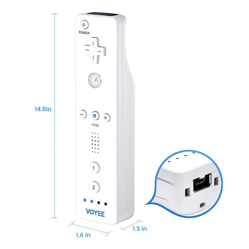 [Australia - AusPower] - VOYEE Wii Remote Controller, Wii Controllers Built in 3-Axis Motion Plus, Wireless Gaming Controller Compatible with Nintendo Wii/Wii U Console - with Silicone Case | Wrist Strap (White) White 