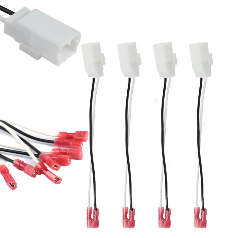 [Australia - AusPower] - 4 Pack Speaker Harness for Jeep Dodge Chrysler Models Front Rear Door Speaker Wiring Harness Adapter 72-6514 - Door Speaker Replacement Speaker Wire Harness 