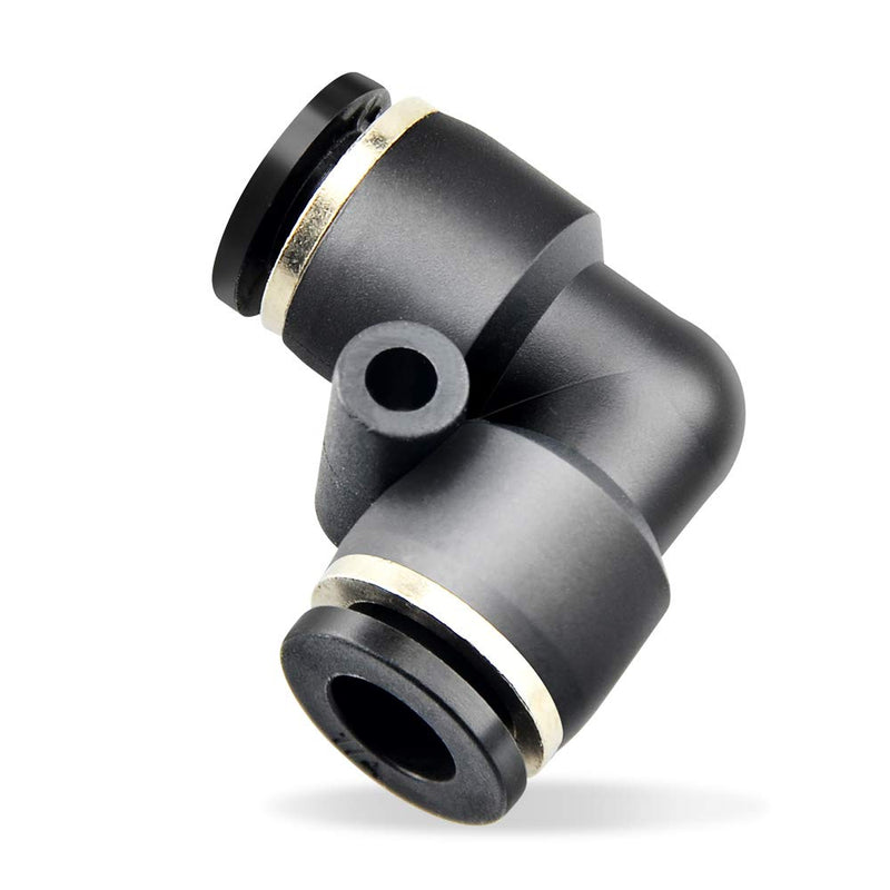 [Australia - AusPower] - TAILONZ PNEUMATIC Black Elbow 1/4 inch Tube OD Push to Connect Tube Fittings Push Lock PV-1/4 (Pack of 10) 1/4"OD 
