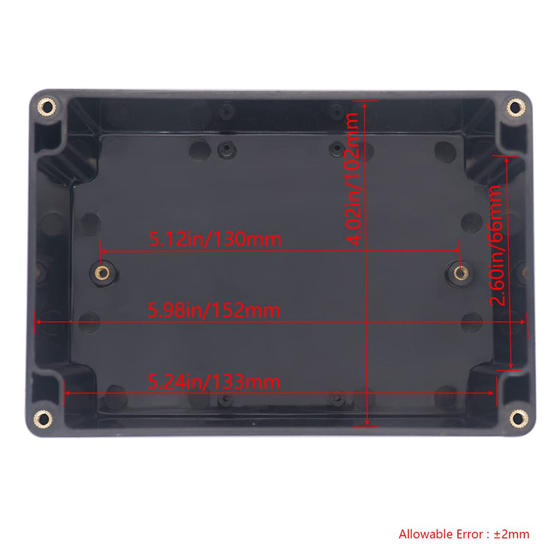 [Australia - AusPower] - Otdorpatio Project Box IP65 Waterproof Junction Box ABS Plastic Black Electrical Boxes DIY Electronic Project Case Power Enclosure 6.3x4.33x3.54 inch (160x110x90 mm) 6.3"x4.33"x3.54" 