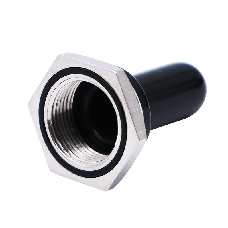[Australia - AusPower] - mxuteuk 5pcs 12mm Toggle Switch Cover Rubber Knob Hat Waterproof Boot Cover Cap Black Ten-MZ-BK 