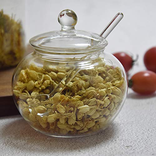 [Australia - AusPower] - 123Arts Clear Glass Sugar Bowl With Lid and Sugar Serving Spoon 