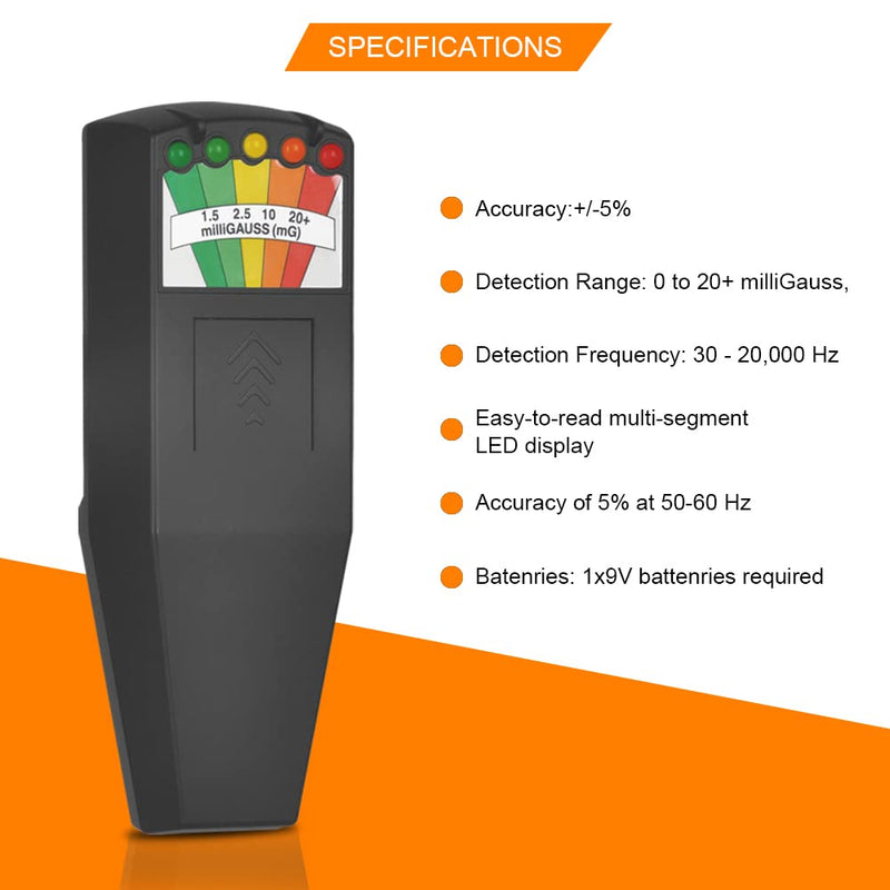 [Australia - AusPower] - EMF Meters, LED Magnetic Field Detector, Ghost Hunting Paranormal Equipment Tester Counter, Great Tester for Home EMF Inspections, Office & Outdoor 