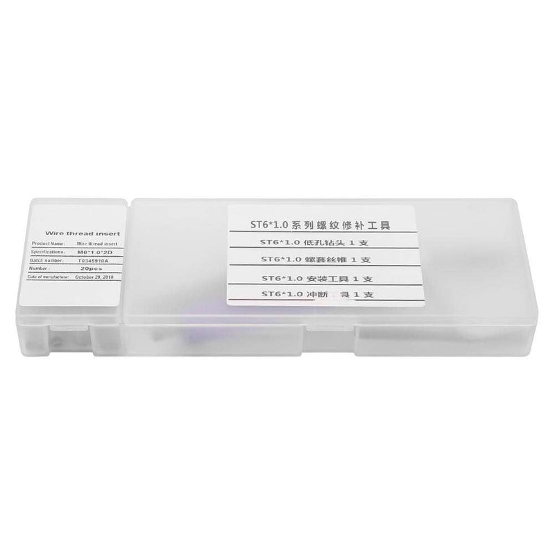 [Australia - AusPower] - Threaded Inserts Repair Kit 304 Stainless Steel Helicoil Type Wire Insert Installation Tool Set (M6x1.0x2D) M6x1.0x2D 