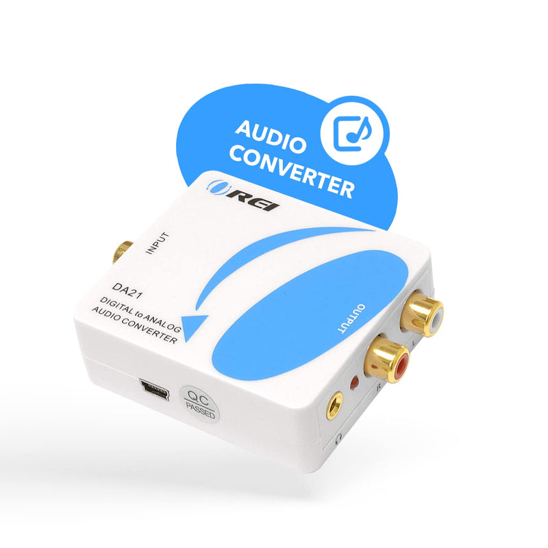 [Australia - AusPower] - OREI Digital to Analog Audio Converter - Optical SPDIF/Coaxial to RCA L/R with 3.5mm Jack Support Headphone/Speaker Output DA21 