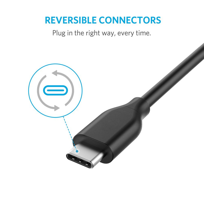 [Australia - AusPower] - [3 Pack] Anker Powerline USB-C to USB 3.0 Cable (3ft) with 56k Ohm Pull-up Resistor for Samsung Galaxy Note 8, S8, S8+, S9, S10, MacBook, Sony XZ, LG V20 G5 G6, HTC 10, Xiaomi 5 and More 3ft Black 