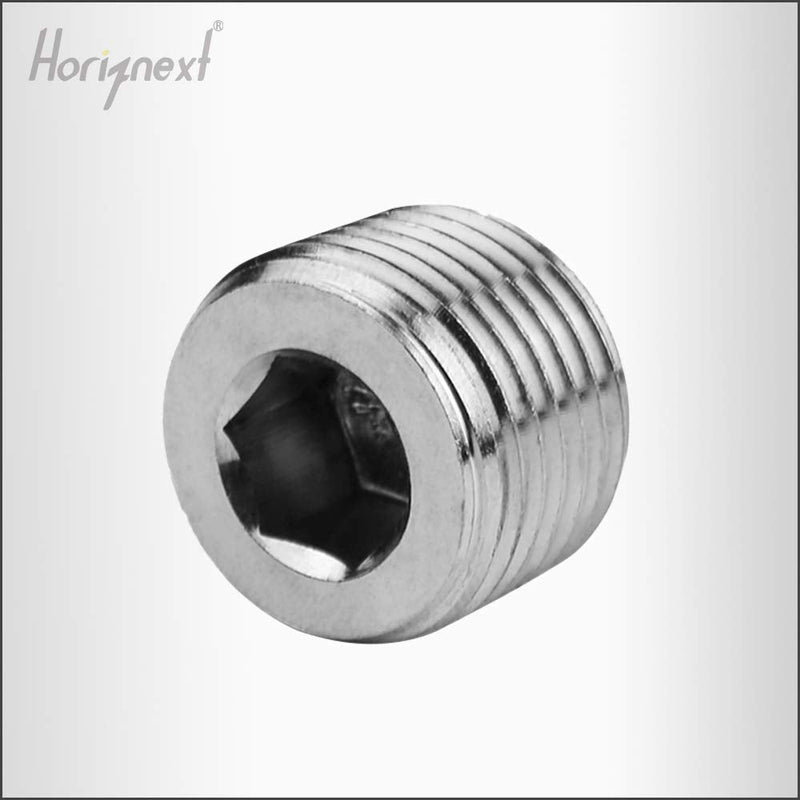 [Australia - AusPower] - Horiznext 1/4 npt male thread internal hex countersunk pipe plug fitting, stainless steel 304 (pack of 4) NPT 1/4 