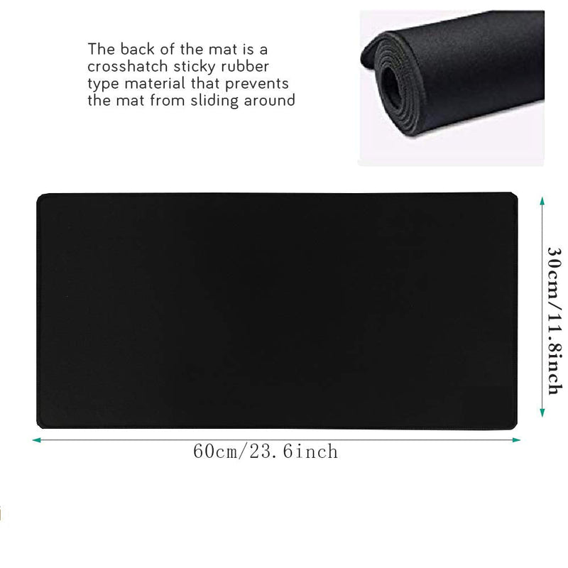 [Australia - AusPower] - HIHUHEN Gaming Mouse Mat/Mouse Pad 23.6x11.8x0.12Inch | XXL Mouse pad | Table mat/Large Size | Improved Precision and Speed | Rubber Base for Stable Grip on Smooth Surfaces Non-Slip (60x30Black004) 60x30Black004 