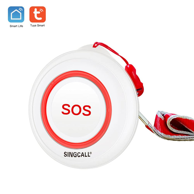 [Australia - AusPower] - SINGCALL Tuya WiFi Smart Wireless Caregiver Pager Calling System Nurse Calling Alert Pager System for Home Elderly Patient Seniors Disabled 1 Waterproof SOS Emergency Button 1 Plugin Receiver 