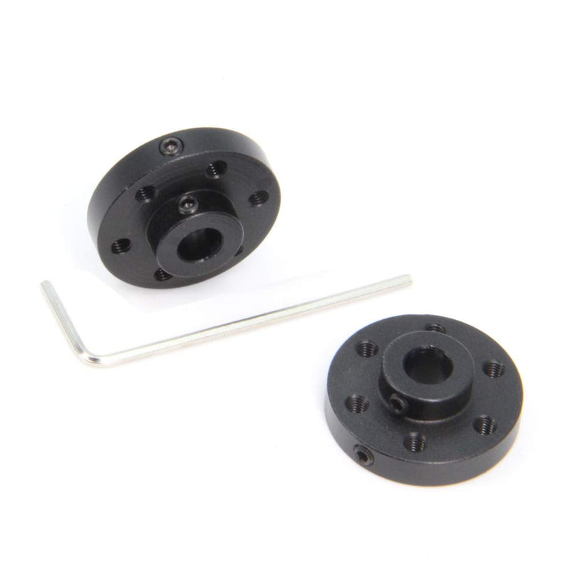 [Australia - AusPower] - Befenybay 2PCS Black Rigid Flange Shaft Coupling,Universal Aluminum MOUNTING HUB for 6mm Shaft Pair with M3 Thread 