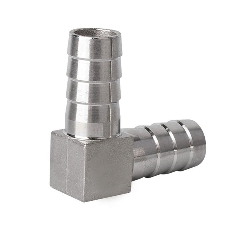 [Australia - AusPower] - Metalwork Casting 304 Stainless Steel Hose Barb Fitting, 90 Degree L Right Angle Barbed Elbow, 1" Barbed x 1" Barbed (Pack of 2) 1" Barb x 1" Barb 