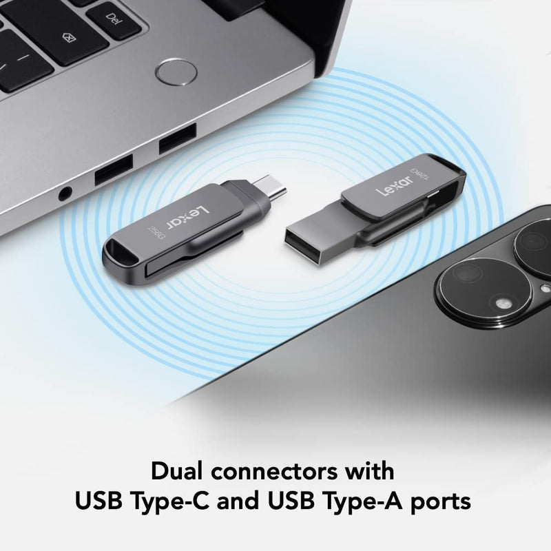 [Australia - AusPower] - Lexar 128GB JumpDrive Dual Drive D400 USB 3.1 Type-C and Type-A Flash Drive, Up to 130MB/s Read (LJDD400128G-BNQNU) 