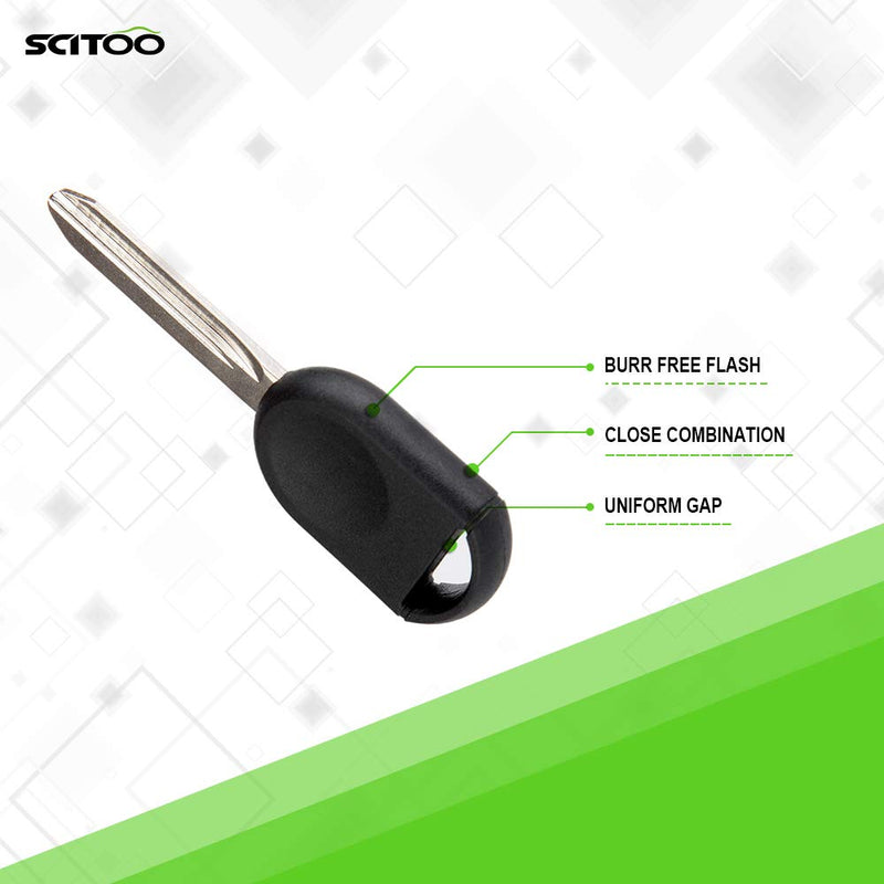 [Australia - AusPower] - SCITOO 2pcs Compatible with New Replacement Uncut Ignition Key Transponder Blank fit 04-08 for Ford for F-150 for Escape for Fusion for Mustang FCC H84-PT * 2 pcs 