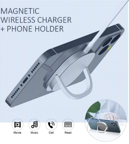 [Australia - AusPower] - Azpen MagCharger Bundle with PD 20 Power Adaptor - Fast 15 Watt Magnetic Charger for Qi Enabled Devices and iPhone 13, 12, 12 Pro, 12 Pro Max, and 12 Pro Max… 