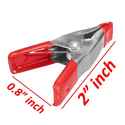 [Australia - AusPower] - Wideskall® 2" inch Mini Metal Spring Clamps w/Red Rubber Tips Clips (Pack of 6) Pack of 6 