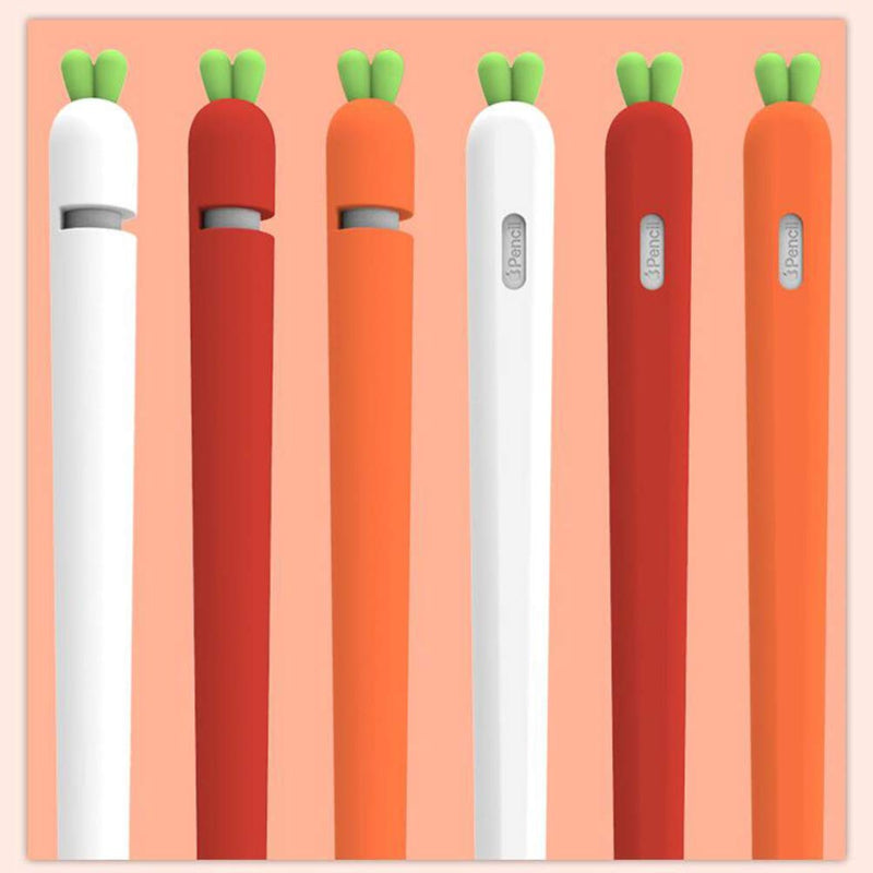 [Australia - AusPower] - Hemobllo Case Compatible for Apple Pencil - Carrot Shaped Stylus Sleeve Cover Anti-Slip Case Touch Screen Pen Silicone Sleeve Holder Protective Skin Cover Compatible with Apple Pencil 2 (Orange) 2nd Generation Orange 