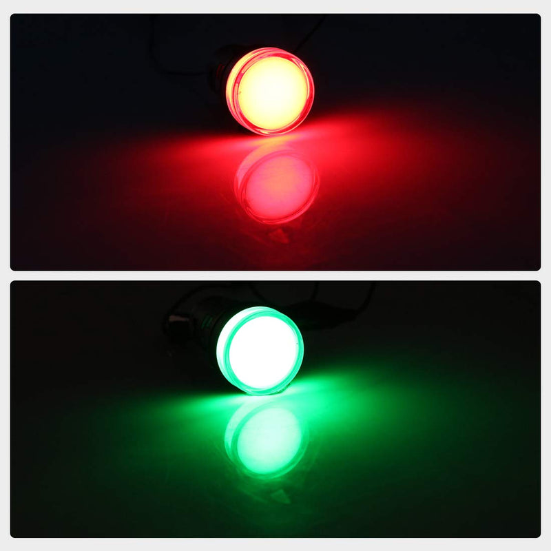 [Australia - AusPower] - uxcell 10Pcs Red Green Indicator Light AC/DC 110V, 22mm Panel Mount, for Electrical Control Panel, HVAC, DIY Projects 