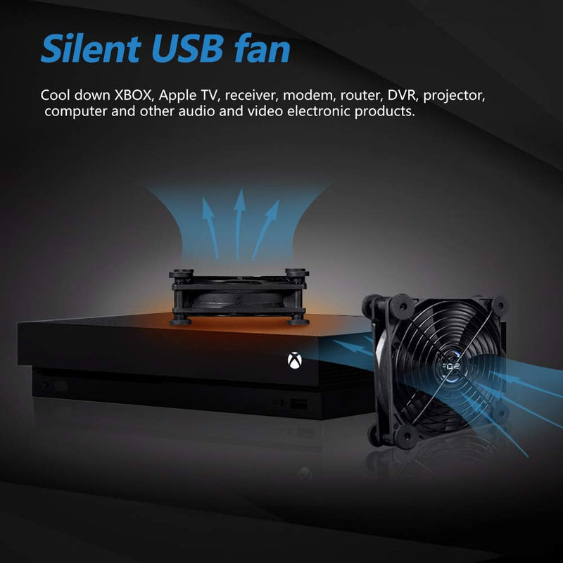 [Australia - AusPower] - SCCCF USB Dual 120mm Control Fan, 5V Portable Cooling Fan for Flat-Screen TV Receiver Router DVR Playstation Xbox Computer Cabinet Cooler 120MM Dual 
