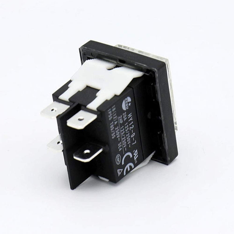 [Australia - AusPower] - 2Pcs KEDU HY12-9-7 4Pins Push Button Switch AC 125/250V 20/18/12A ON OFF Electric Tool Rocker Switches with Waterproof Cover Suitable for Household and Industrial Electrical Equipment 