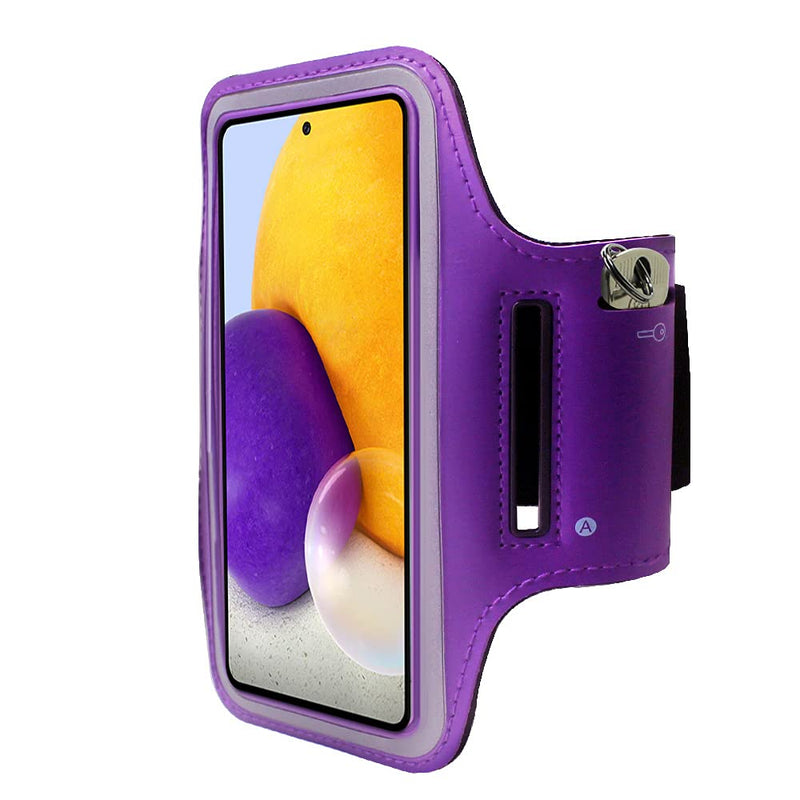 [Australia - AusPower] - Port Wireless Adjustable Running Sports Armband Case for Motorola Moto G7, Moto Z3, Moto Z3 Play, G6, G6 Play, G6 Forge, Moto E5 LTE (TracFone), E5 Play, E5 Cruise, E4 Plus, Moto Z2 Force (Purple) 