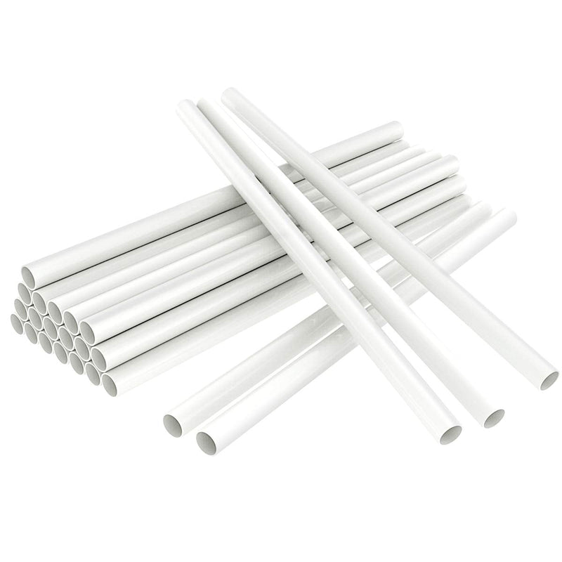 [Australia - AusPower] - White Plastic Cake Dowel Rods for Tiered Cake Construction and Stacking Supporting Cake Round Dowels Straws with 0.4 Inch Diameter (9.5 Inch) 9.5 Inch (10 PCS) 