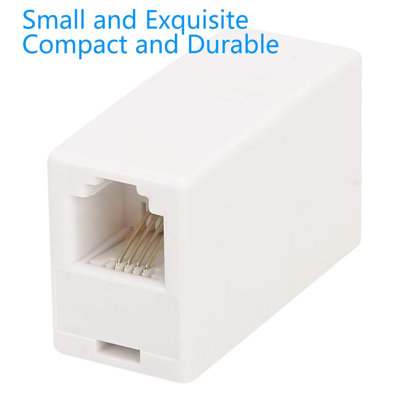 [Australia - AusPower] - RJ11 6P4C Inline Coupler, Uvital Modular Female to Female Straight Telephone Extension Cable Cord Coupler Adapter Jack White(2 Pack) 2 Pack 
