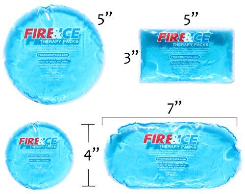 [Australia - AusPower] - Fire & Ice Hot Cold Gel Packs-7 Reusable Packs in 4 Sizes for Multiple Applications – Muscle & Joint Pain, Sinus Relief, First Aid for Injuries, Tired Eyes, Child Boo Boos, or Keeping Lunches Cool 7 