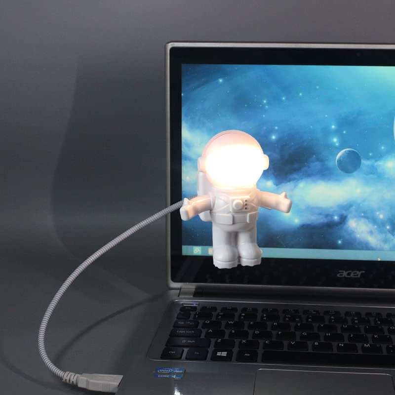 [Australia - AusPower] - SOONDAR® Creative Spaceman Astronaut LED Flexible USB Light for Laptop PC Notebook 