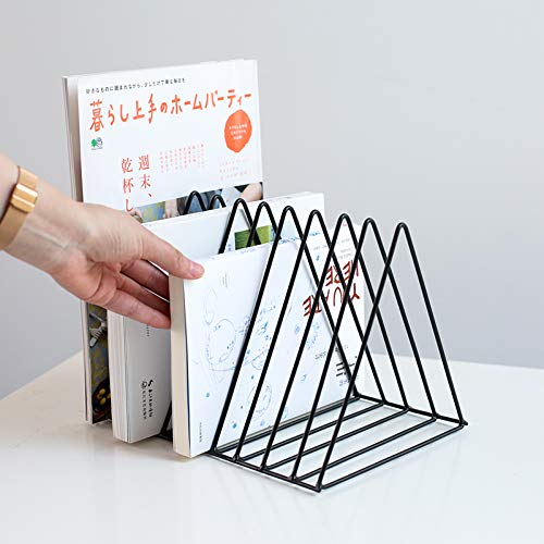 [Australia - AusPower] - Sooyee 9 Slot Black Magazine Holder,Desktop File Sorter Organizer Triangle Bookshelf Decor Home Office 