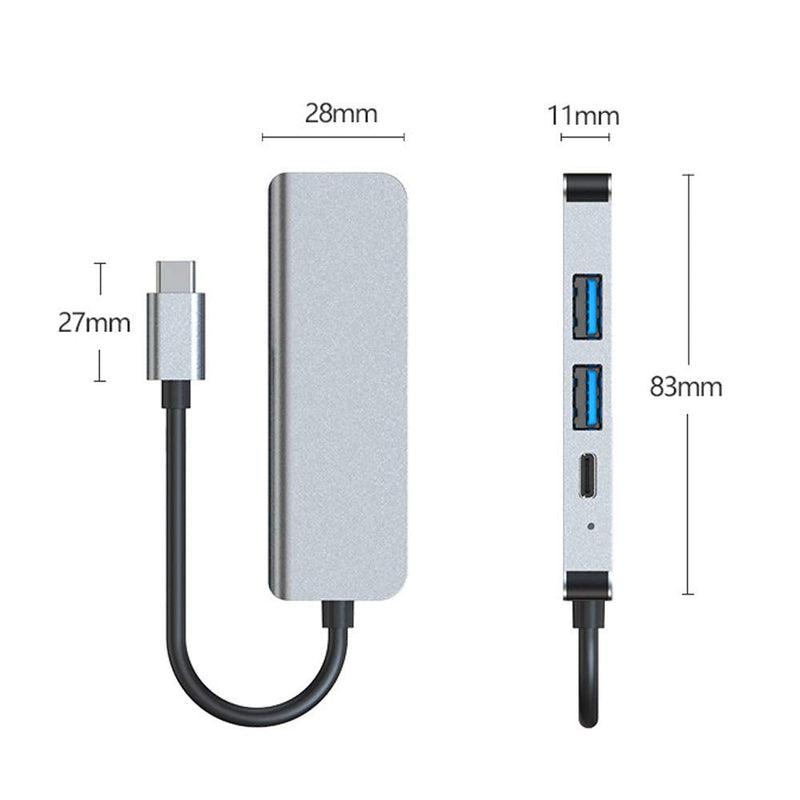 [Australia - AusPower] - USB C Hub, QCEs USB C to HDMI Multiport Adapter 4K Display with 100W PD Charging USB 3.0 port, USB-C Dongle HDMI Compatible with Samsung Dex Galaxy S21/S20/Note10/Tab S4, MacBook Pro/Air iPad Pro Gray 