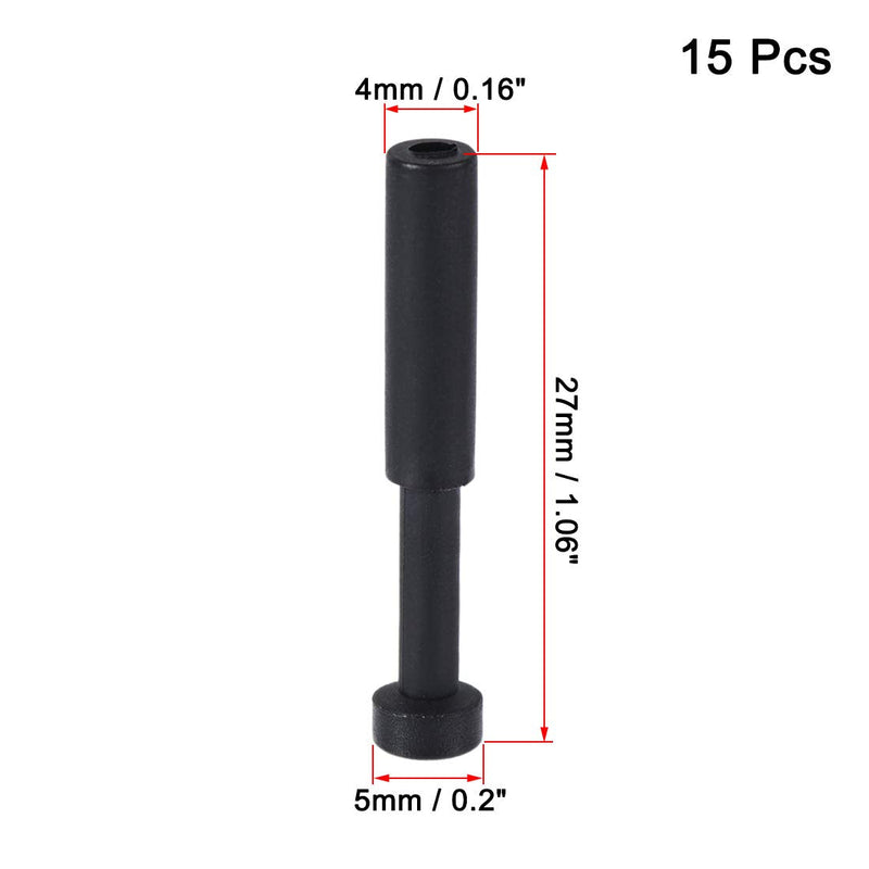 [Australia - AusPower] - uxcell Push to Connect Fittings, Cap Style Pneumatic Blanking Plugs, Fit for 4mm Inner Dia. Air Hose Tube Pipe, Plastic, Black, Pack of 15 