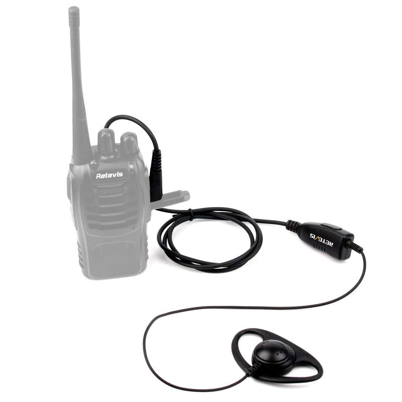 [Australia - AusPower] - Retevis 2 Way Radio Earpiece with Mic 2 Pin D-Type Walkie Talkie Earpiece for Baofeng 888S UV-5R UV-82 Retevis H-777 RT21 RT22 Two Way Radios (1 Pack) 