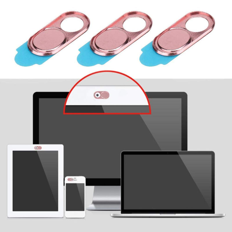 [Australia - AusPower] - Zopsc Webcam Cover 3pcs Ultra Thin Metal Lens Cap Protection Cover Anti-Hacker Protection Privacy Security Suitable for Smartphones Tablets Desktops Laptops(Pink) pink 