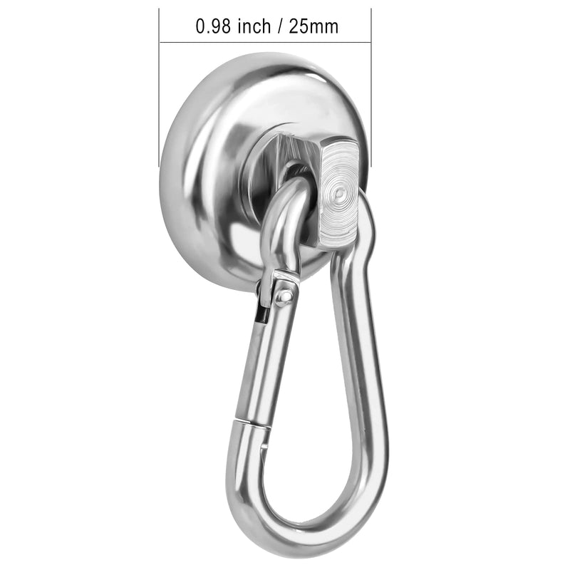 [Australia - AusPower] - DIYMAG Magnetic Hooks,Heavy Duty Neodymium Magnetic Hooks with Swivel Carabiner Hook,Great for Your Refrigerator and Other Magnetic Surfaces,Pack of 6 Swivel Hook 25mm-6P 