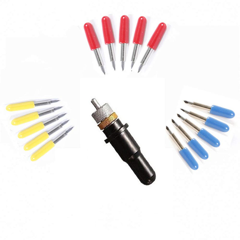 [Australia - AusPower] - 15pcs 30/45/60 Degree Roland Vinyl Cutter Cutting Plotter Blade with Blade Holder 