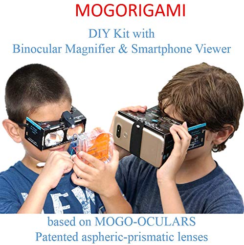 [Australia - AusPower] - MOGORIGAMI Optical Origami kit (LED is not Included) Unique Prismatic Lenses, , Binocular Magnifier, 2D Smartphone viewer, 3D Spatial Thinking, fine motoric Skills, Augmented Reality (not VR) 