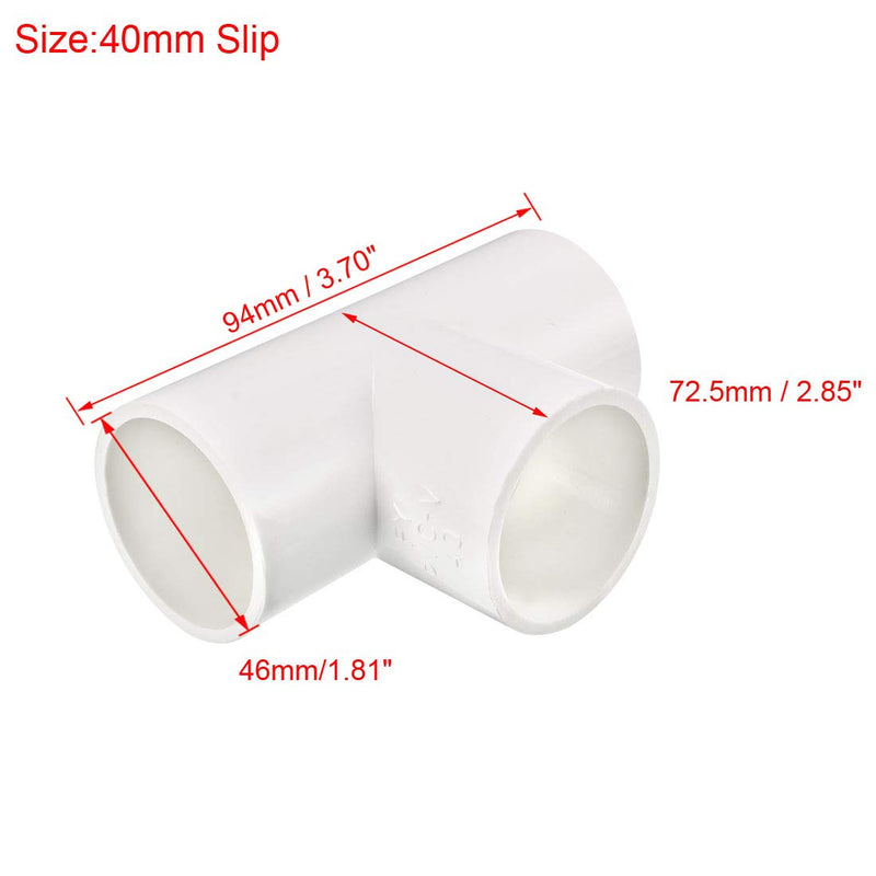 [Australia - AusPower] - uxcell 40mm Slip Tee PVC Pipe Fitting T Shaped Coupling Connector 