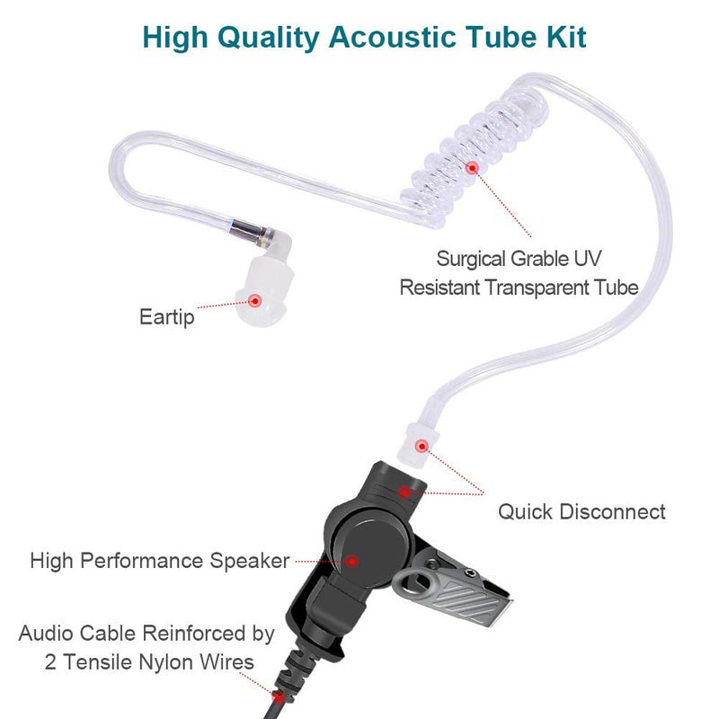 [Australia - AusPower] - WODASEN XPR7550e Earpiece Acoustic Tube Headset for Motorola APX6000 APX7000 XPR7380 XPR7580 XPR7350e XPR7380e XPR7550e XPR7580e Surveillance Walkie Talkie Radio Earpiece Covert Two Wire 