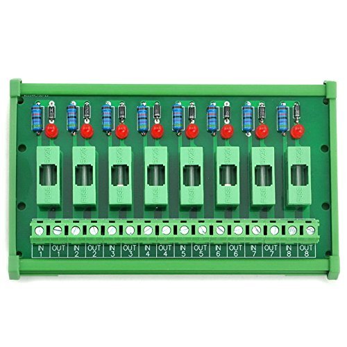 [Australia - AusPower] - Electronics-Salon 8 Channel Fuse Interface Module,for 100~250VAC, Din Rail Mount,w/Fail Indicator 