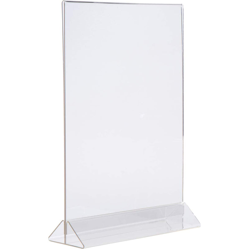 [Australia - AusPower] - Acrylic Sign Holder 8.5 x 11 - T Shape Menu Holder with Easy Bottom Loading Design, 8.5x11 Plastic Sign Holder for Signs, Brochure, Flyer, Menu, Display, and More. Double Sided Display Stands (6 Pack) 
