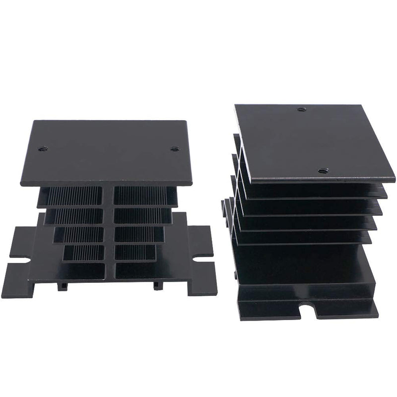 [Australia - AusPower] - Twidec/2Pcs Single-Phase Solid State Relay Aluminum Heat Sink Temperature Controller Heat Sink Module Black for SSR-10A,25A,40A 